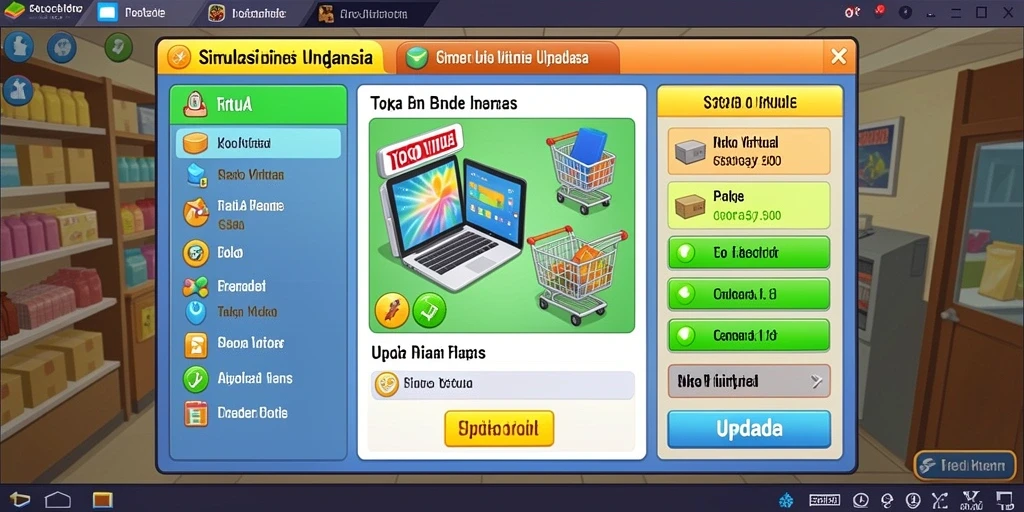 Tampilan awal yang menarik dengan menu navigasi sederhana.